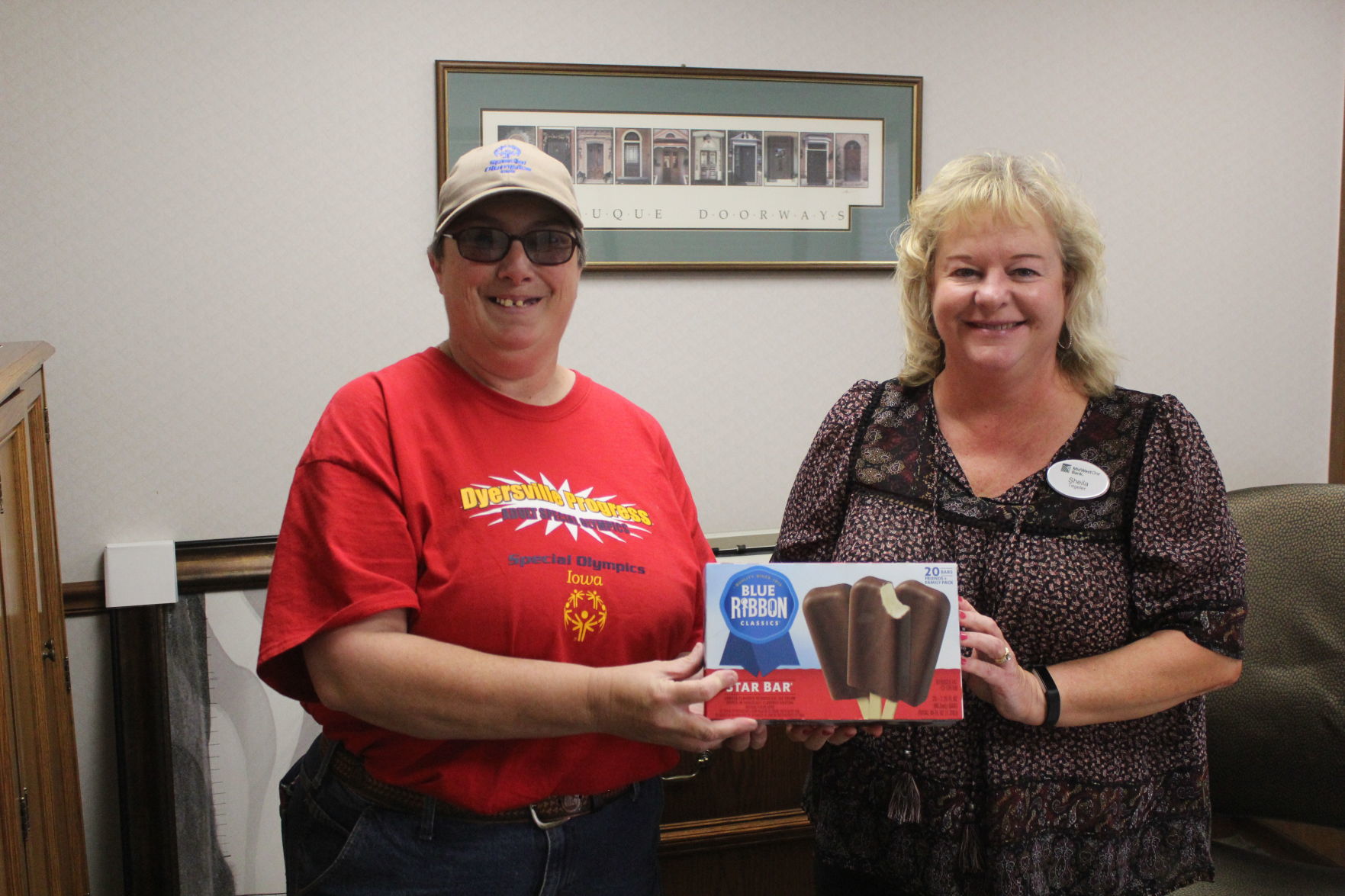 Local businesses receive ice cream from Special Olympics
